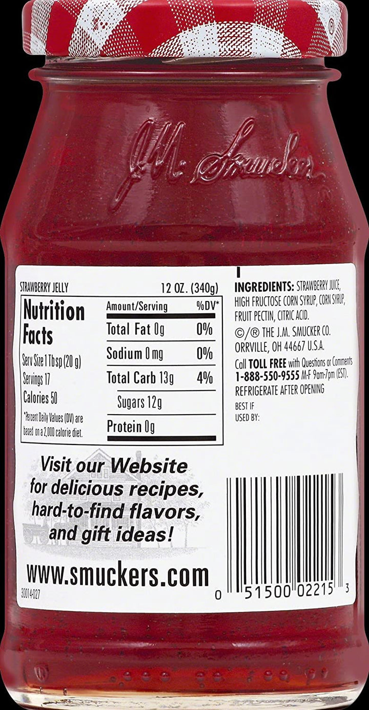 SMUCKER'S Strawberry Jelly 12OZ 340G