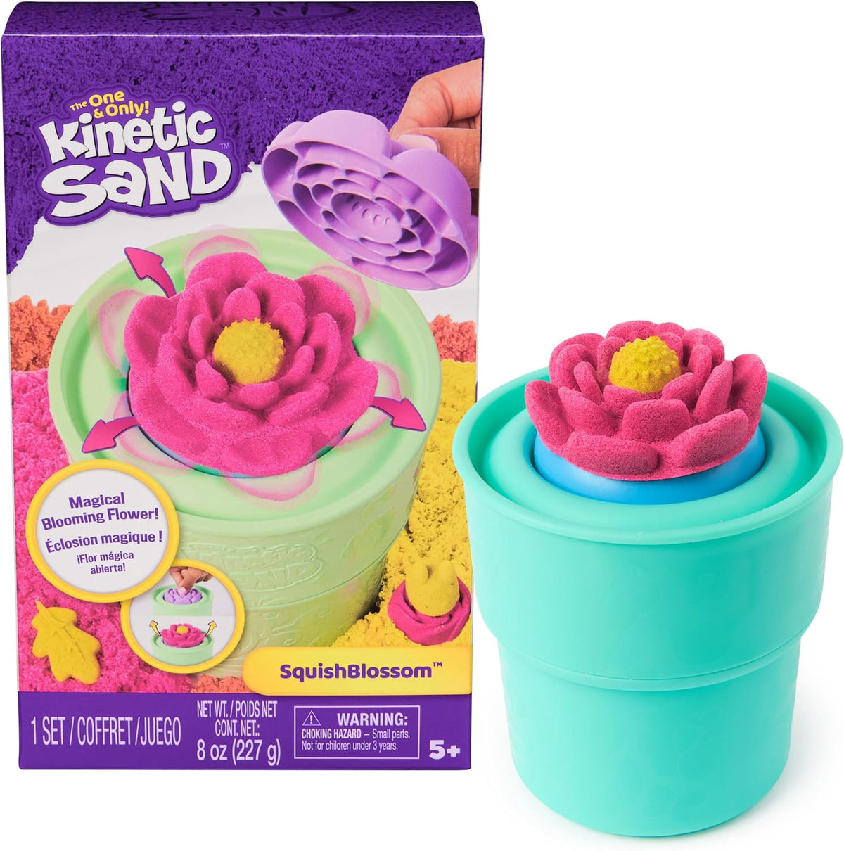 KINETIC SAND Toy Squish Blossom Blooming Flower