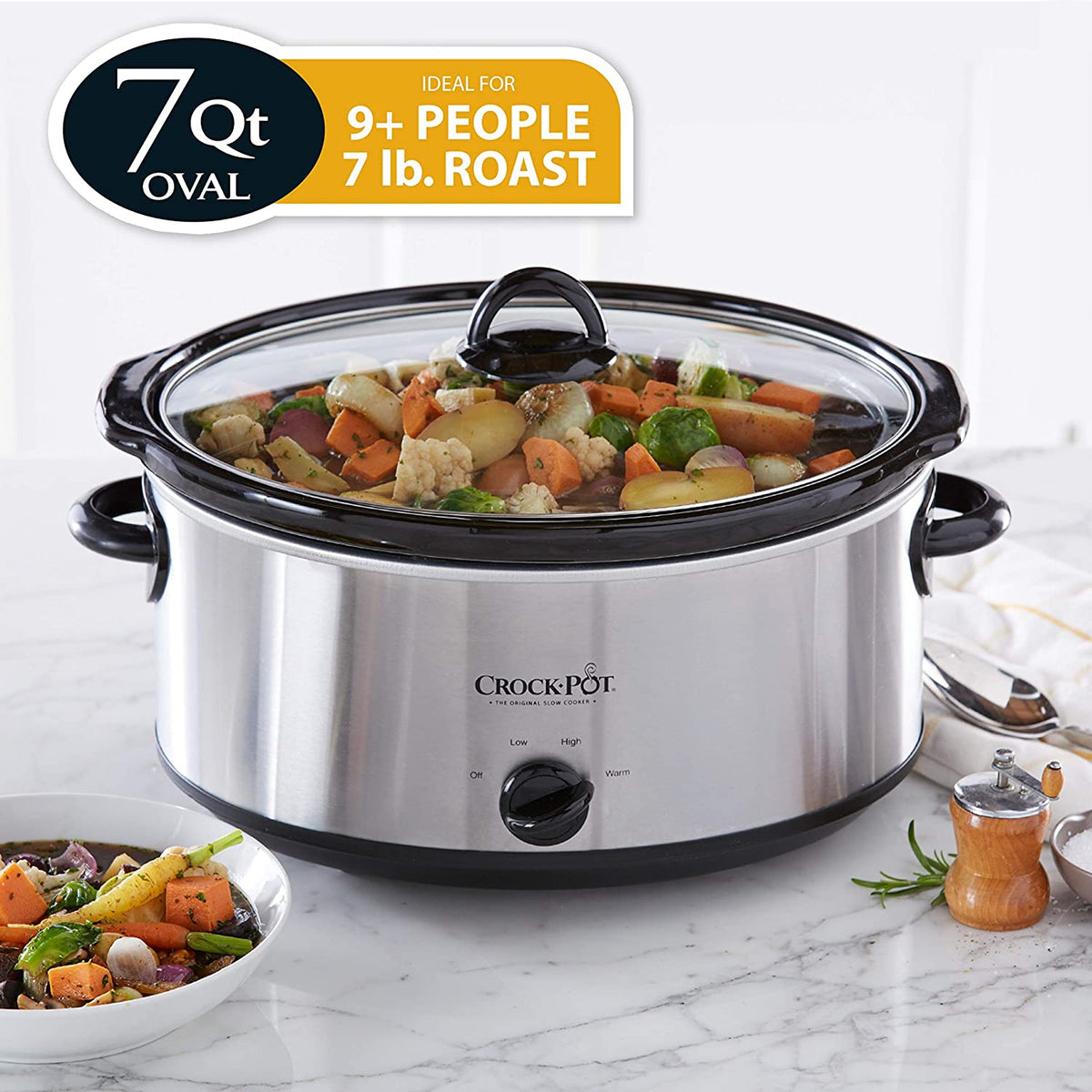 CROCK POT Slow Cooker CROCK-POT SCV700-S-BR 7Q Oval