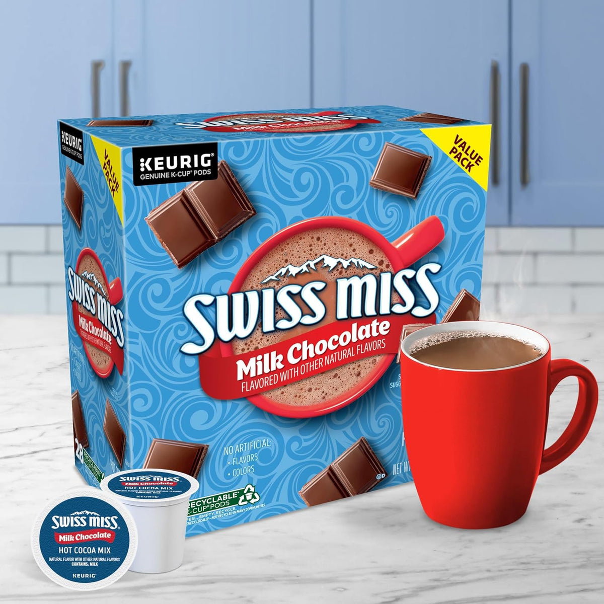 SWISS MISS Coffee K-CUP Pods Keurig Milk Chocolate 28 .