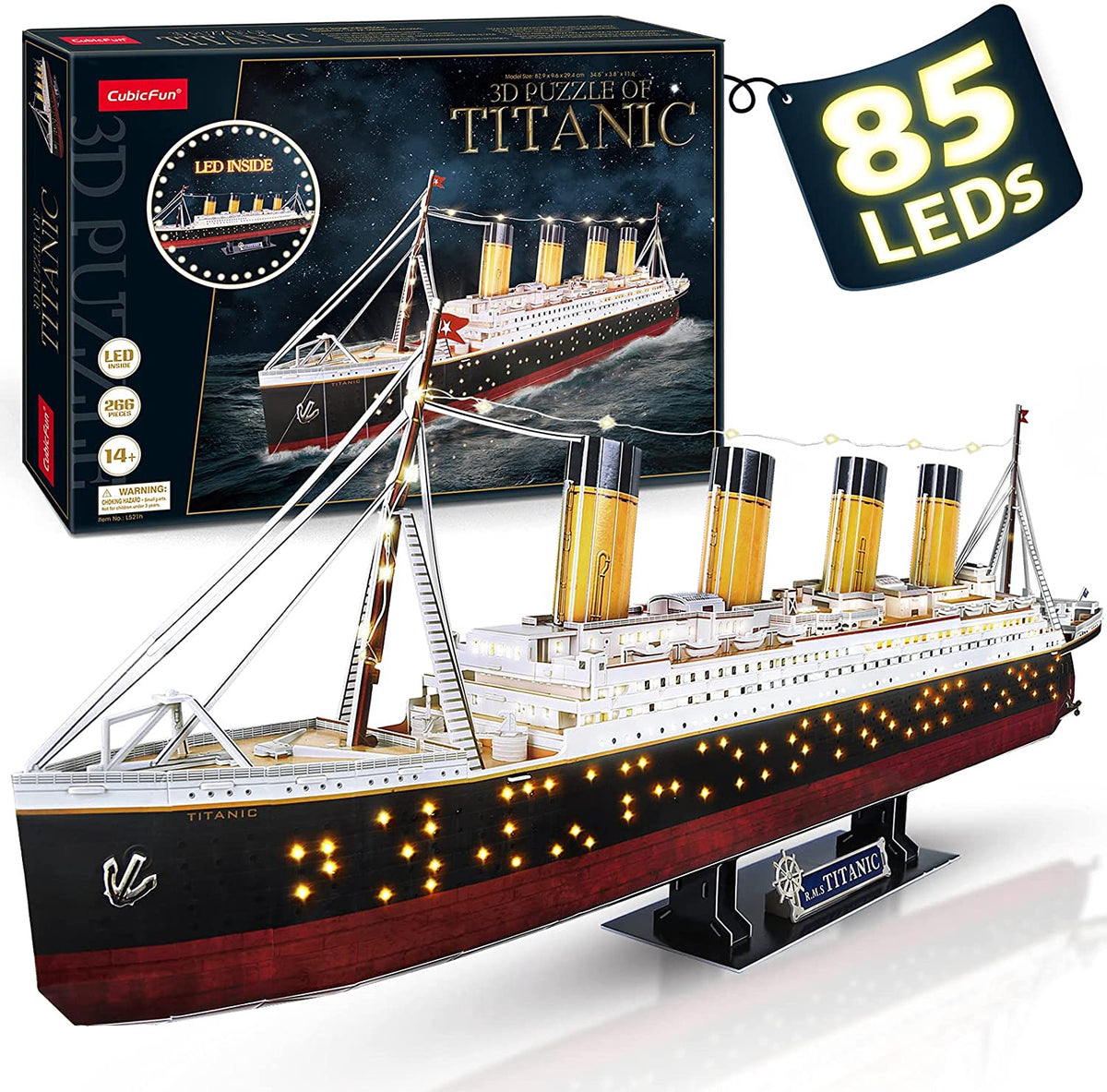 Puzzle 3D Titanic LED Light 266 Pcs 34.6 Inch