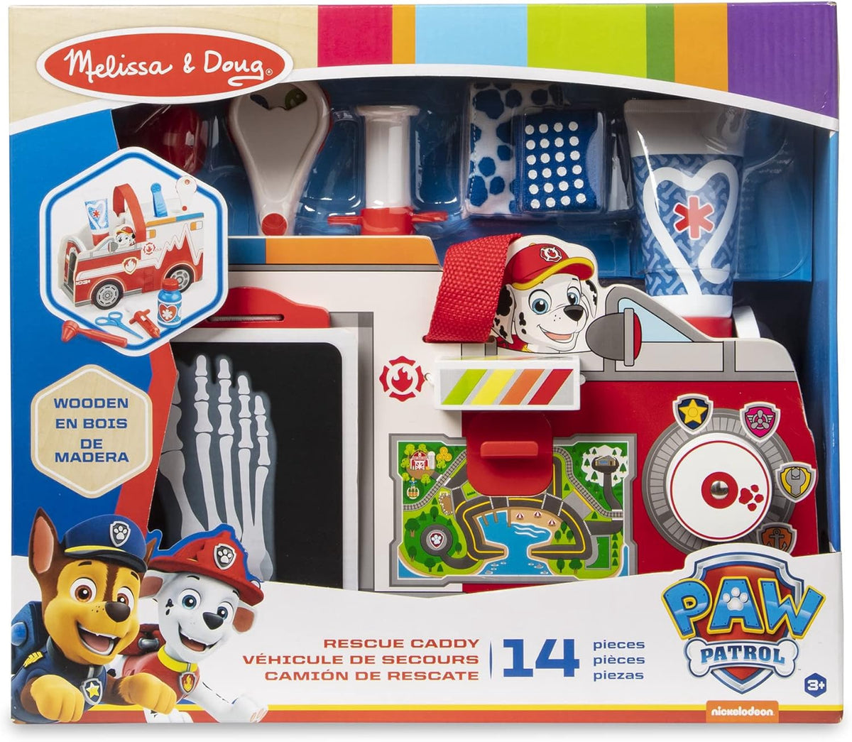 MELISSA & DOUG Toy Paw Patrol Marshall's Wooden Rescue Caddy
