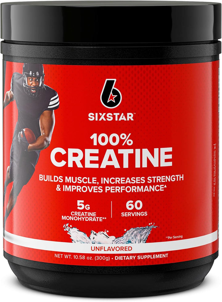 SIXSTAR Supplement Creatine Micronized Monohydrate Powder Unflavored 60 Servings