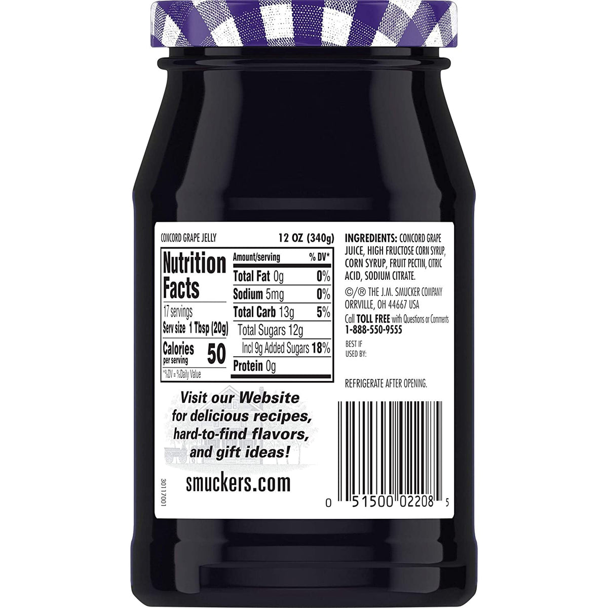 SMUCKER'S Concord Grape Jelly 12OZ 340G