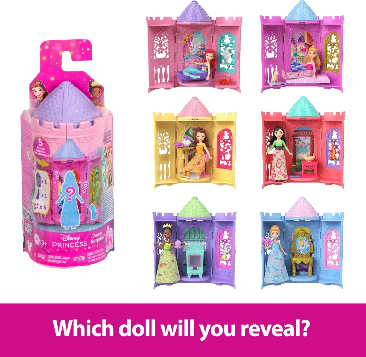 DISNEY Toy Doll Mattel Princess Tower Surprise Mini