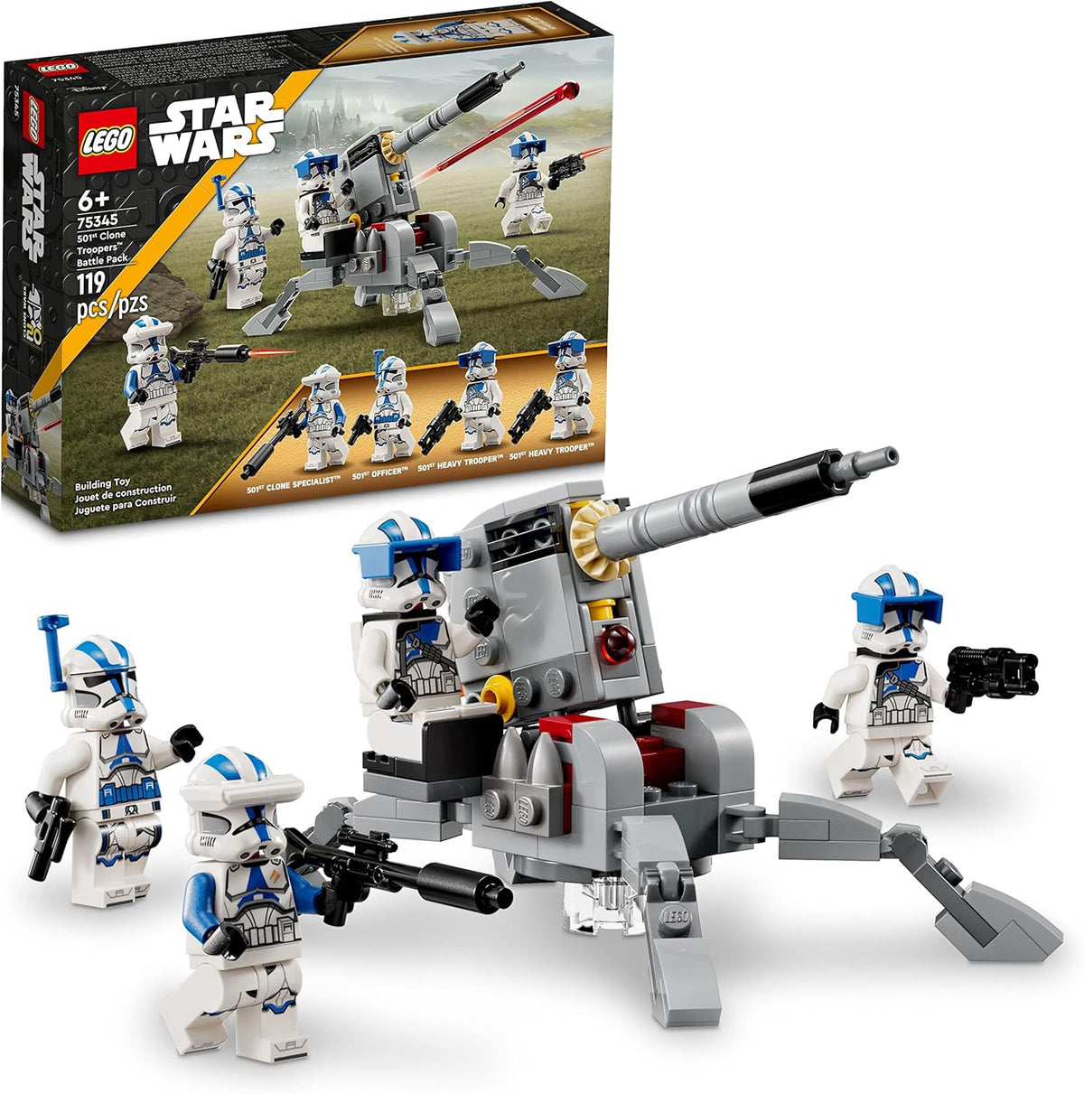 LEGO Toy Star Wars 501ST Clone Troopers Battle Pack Minifigures 119PCS 75345