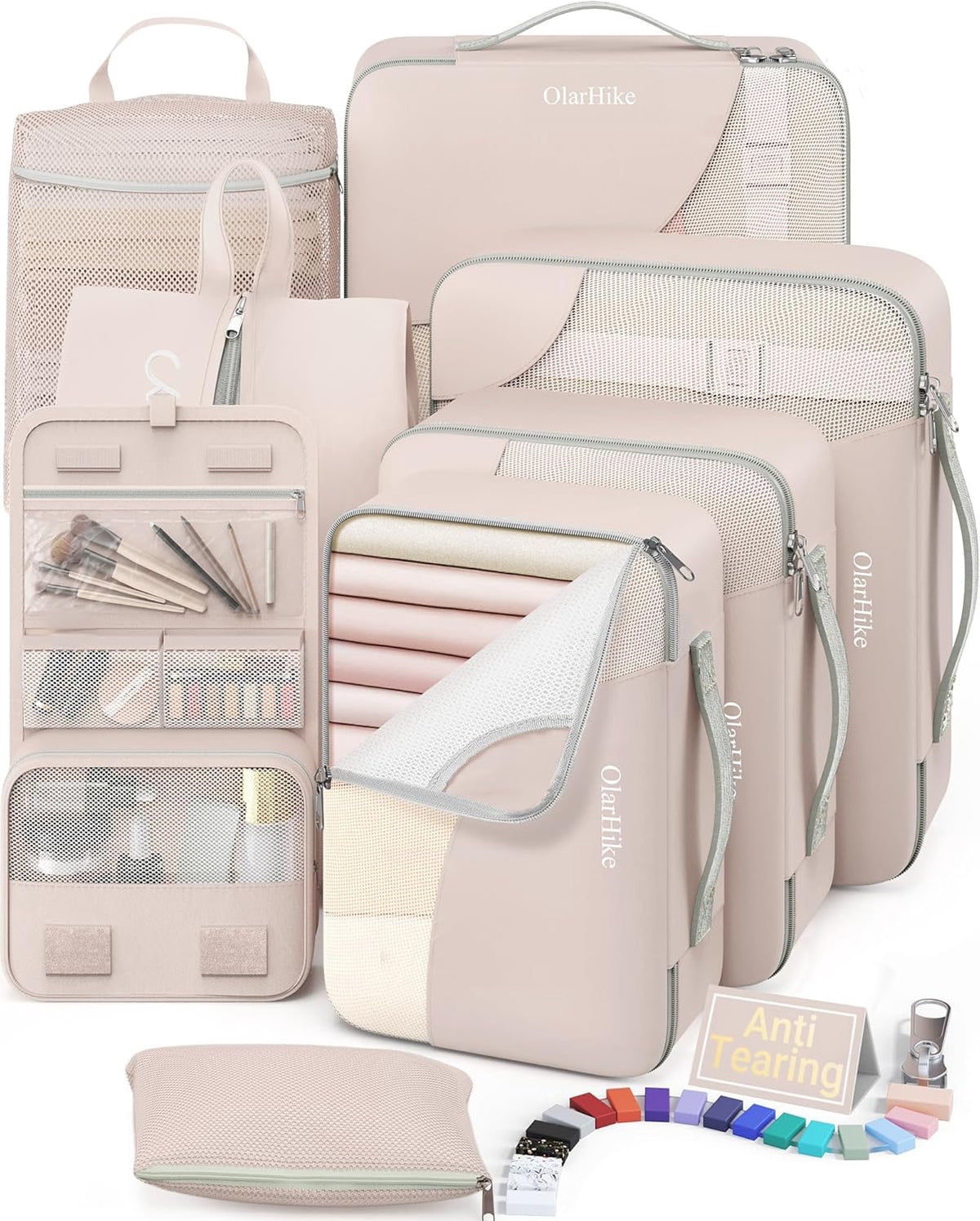 Bag Packing Cube Set 8PC Travel Luggage Beige