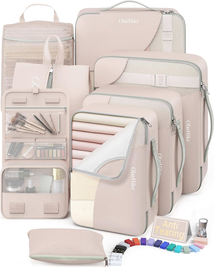 Bag Packing Cube Set 8PC Travel Luggage Beige