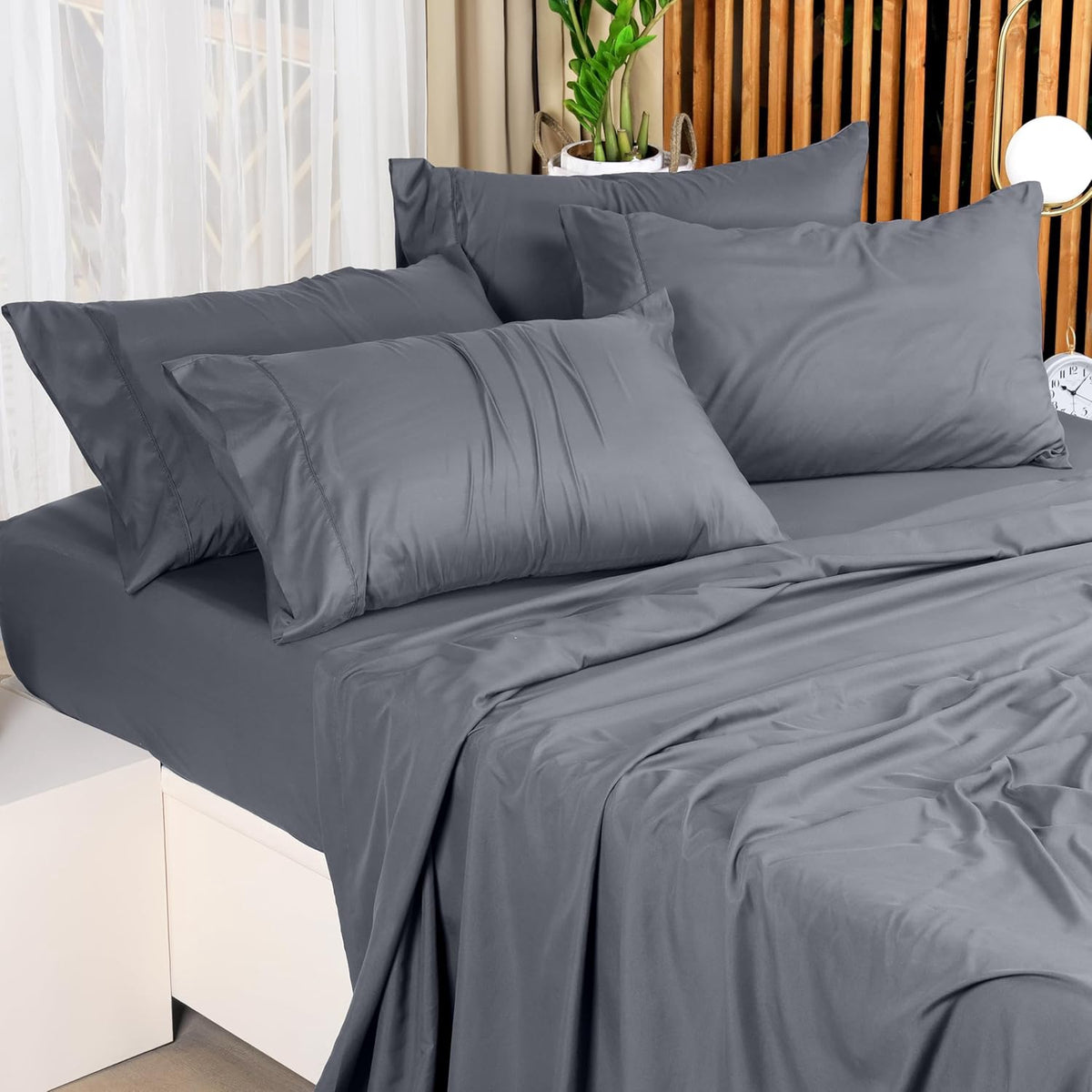 UTOPIA Bedsheet Set Grey King / Full 4PC