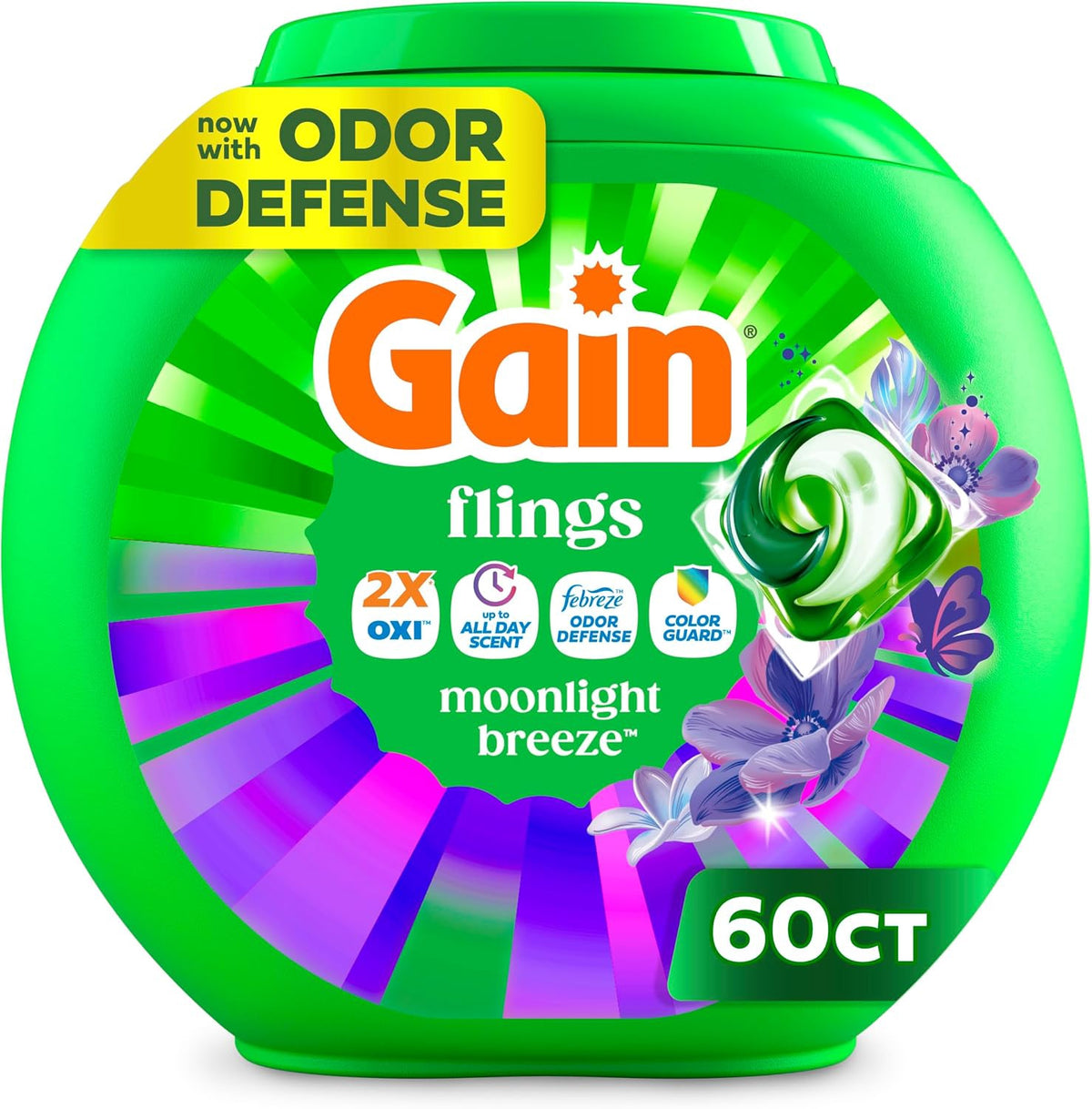 GAIN Washing Machine Detergent Flings Ultra Oxi 60PACS