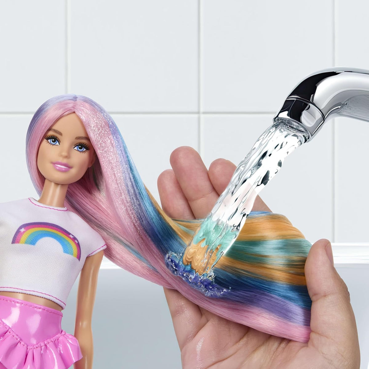BARBIE Toy Doll Sparkle Long Hair W/12 Styling Accessories
