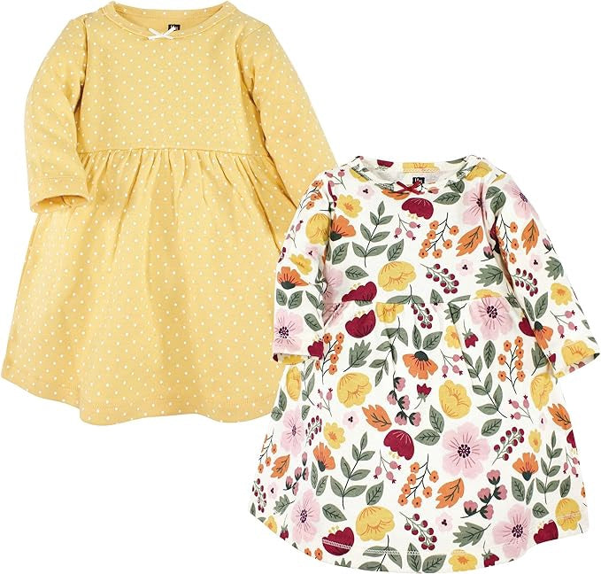 HUDSON BABY Baby Dress Hudson 2PACK Cotton Floral Polka Dots