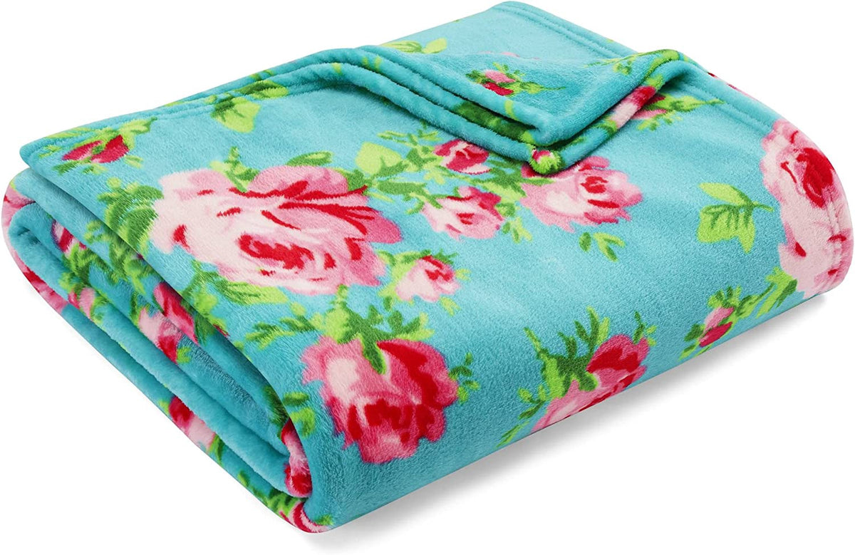 BETSEY JOHNSON Throw Blanket Plush Floral