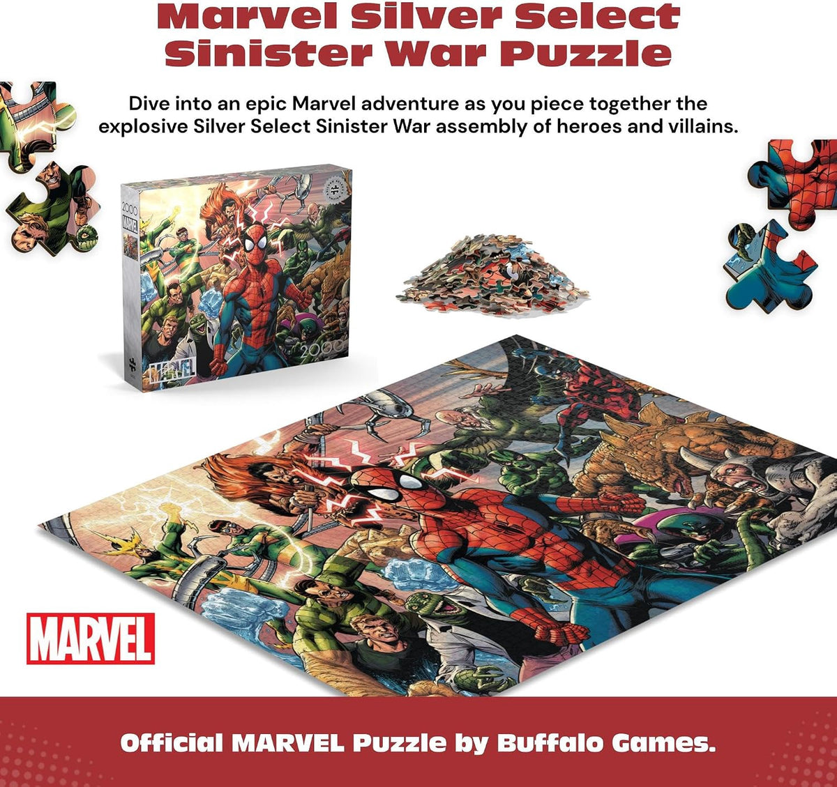 BUFFALO GAMES Puzzle Jigsaw Marvel Spiderman Sinister War 2000PCS