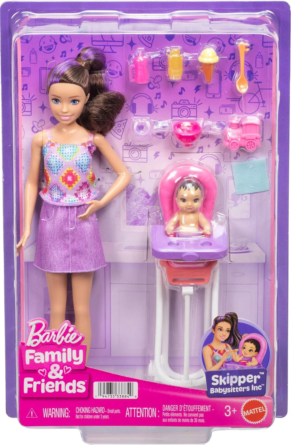 BARBIE Toy Skipper Babysitters Inc. Playset W/ Brunette Doll