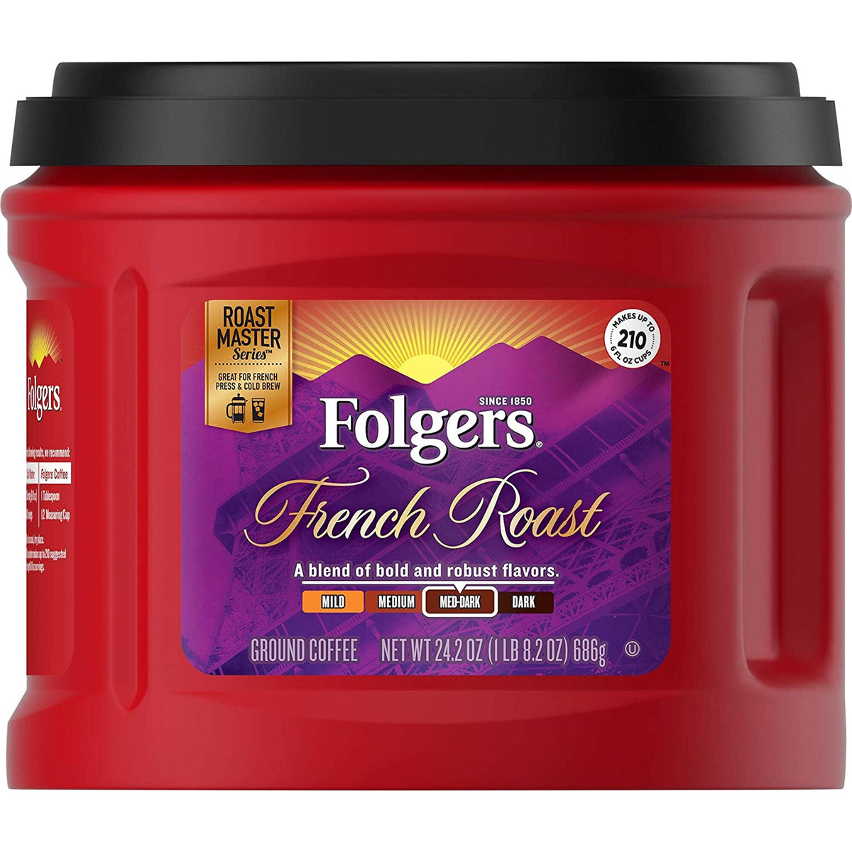 FOLGERS Coffee French Roast Medium Dark Ground 1LB 8.2OZ 686G