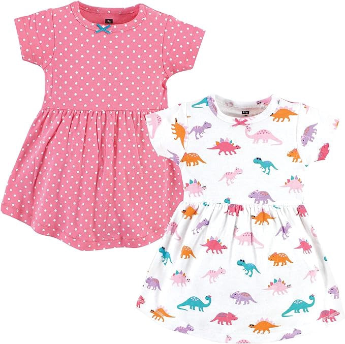 HUDSON BABY Baby Dress Hudson 2PACK Cotton Dino Polkadots