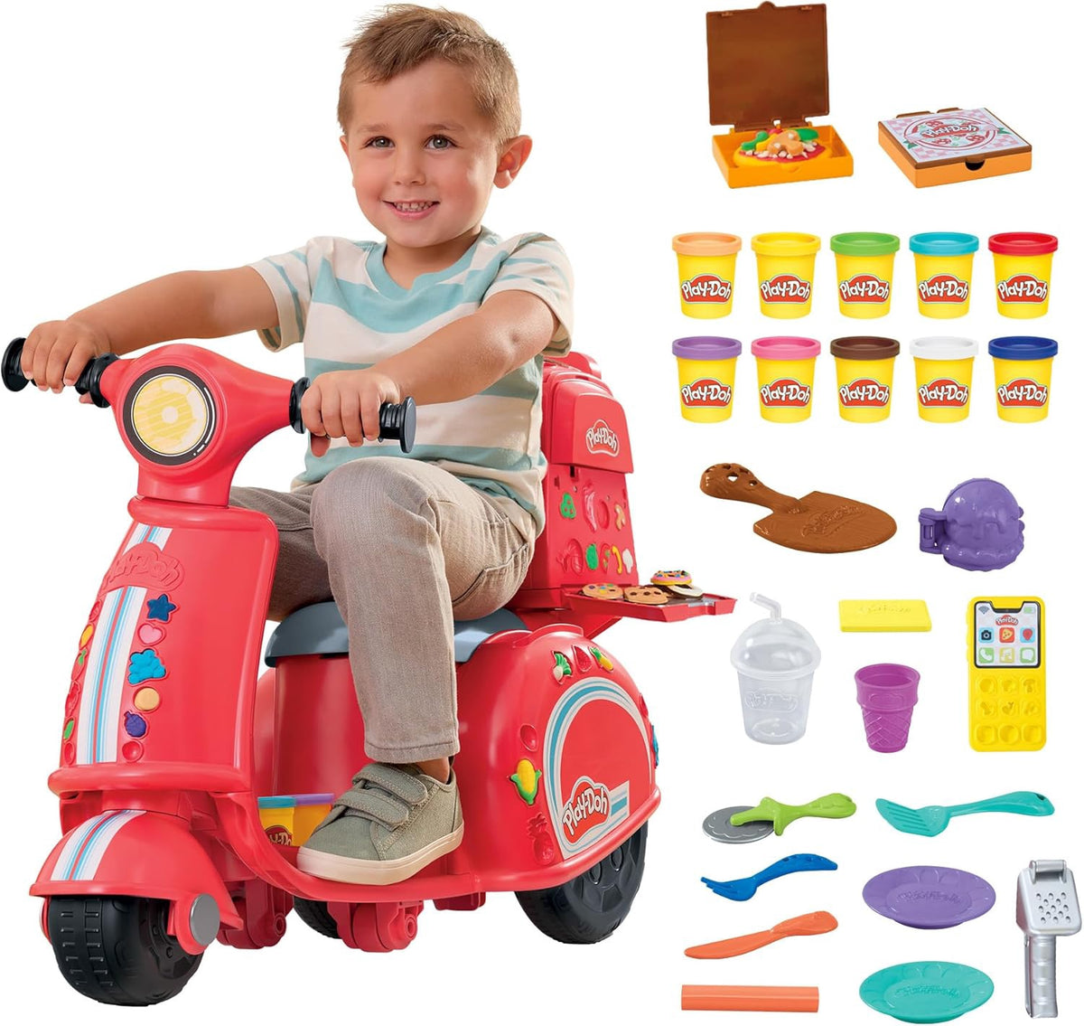 PLAY-DOH Toy Pizza Delivery Scooter Playset