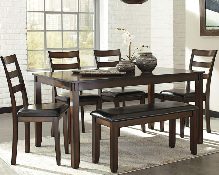 ASHLEY Dining Set Signature Design by 6PC W/BENCH D385-325