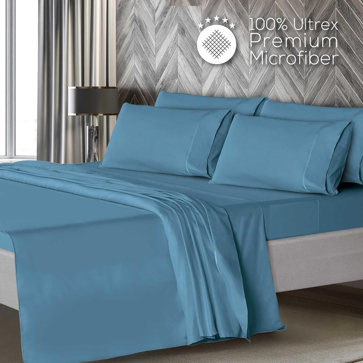MUELLER HOME Bedsheet Set Teal 6PC