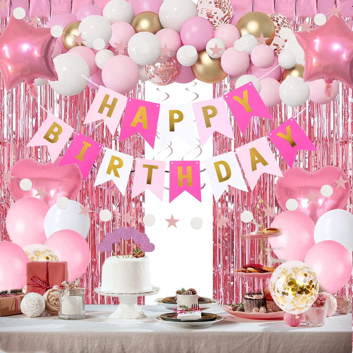 Party Decor Kit Gold / Pink
