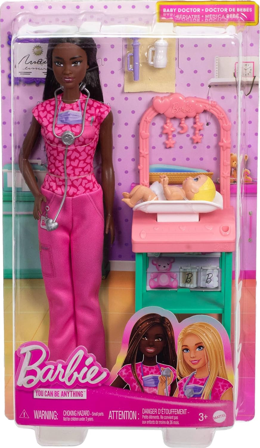 BARBIE Toy Baby Doctor with Brunette Doll