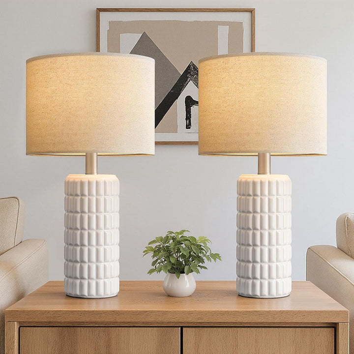 Table Lamp Ceramic Modern White Set of 2