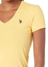 US POLO ASSN. Women T-SHIRT V-NECK Marigold Dots