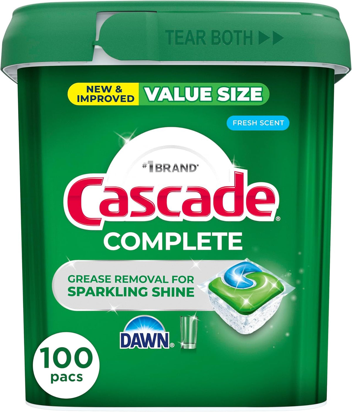 CASCADE Dishwasher Detergent Complete Fresh Scent 100COUNT