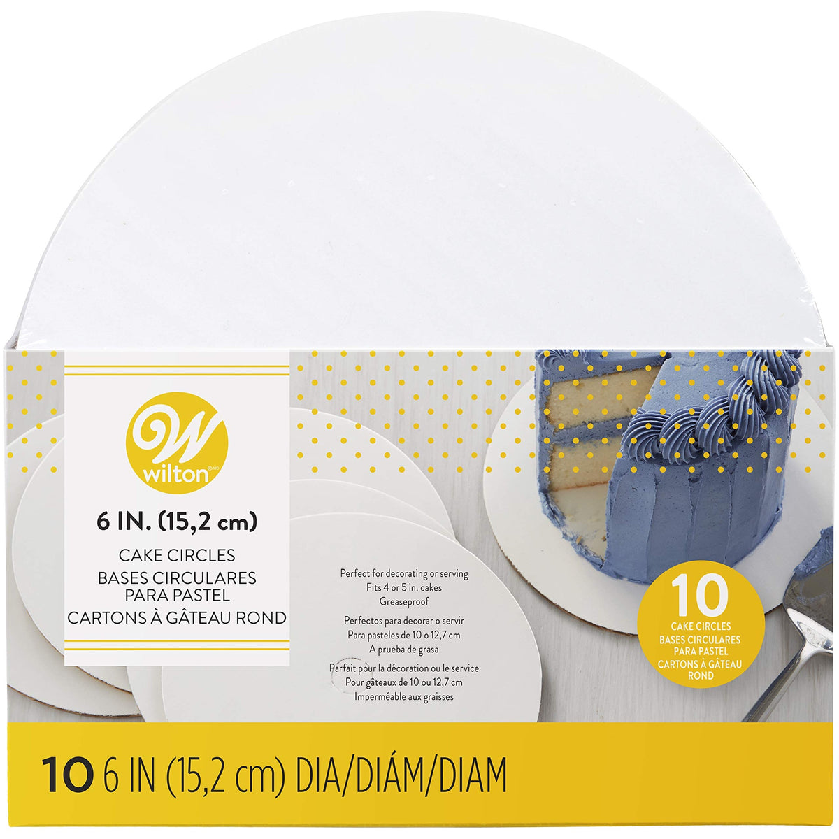 WILTON Baking Cake Board 6" 15.2CM Round 2104-64 White 10PCS Pack