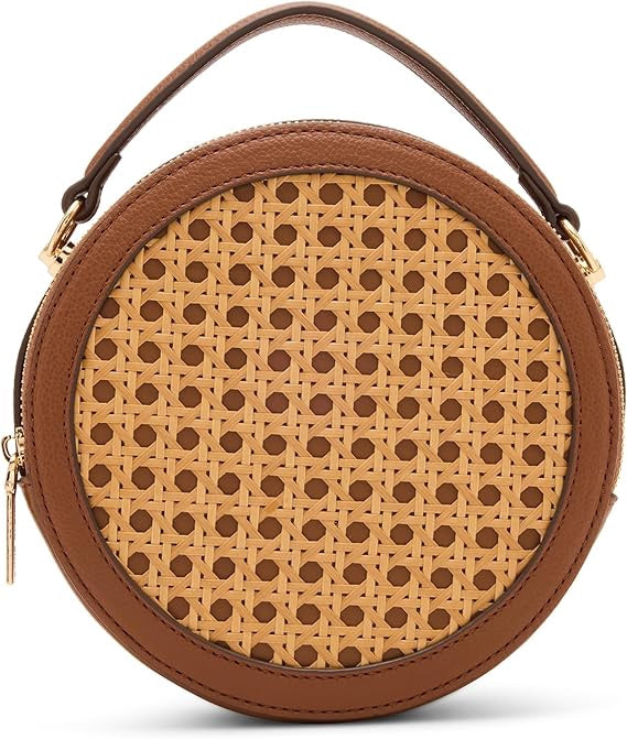 ANNE KLEIN Bag Caning Circular Crossbody Chestnut