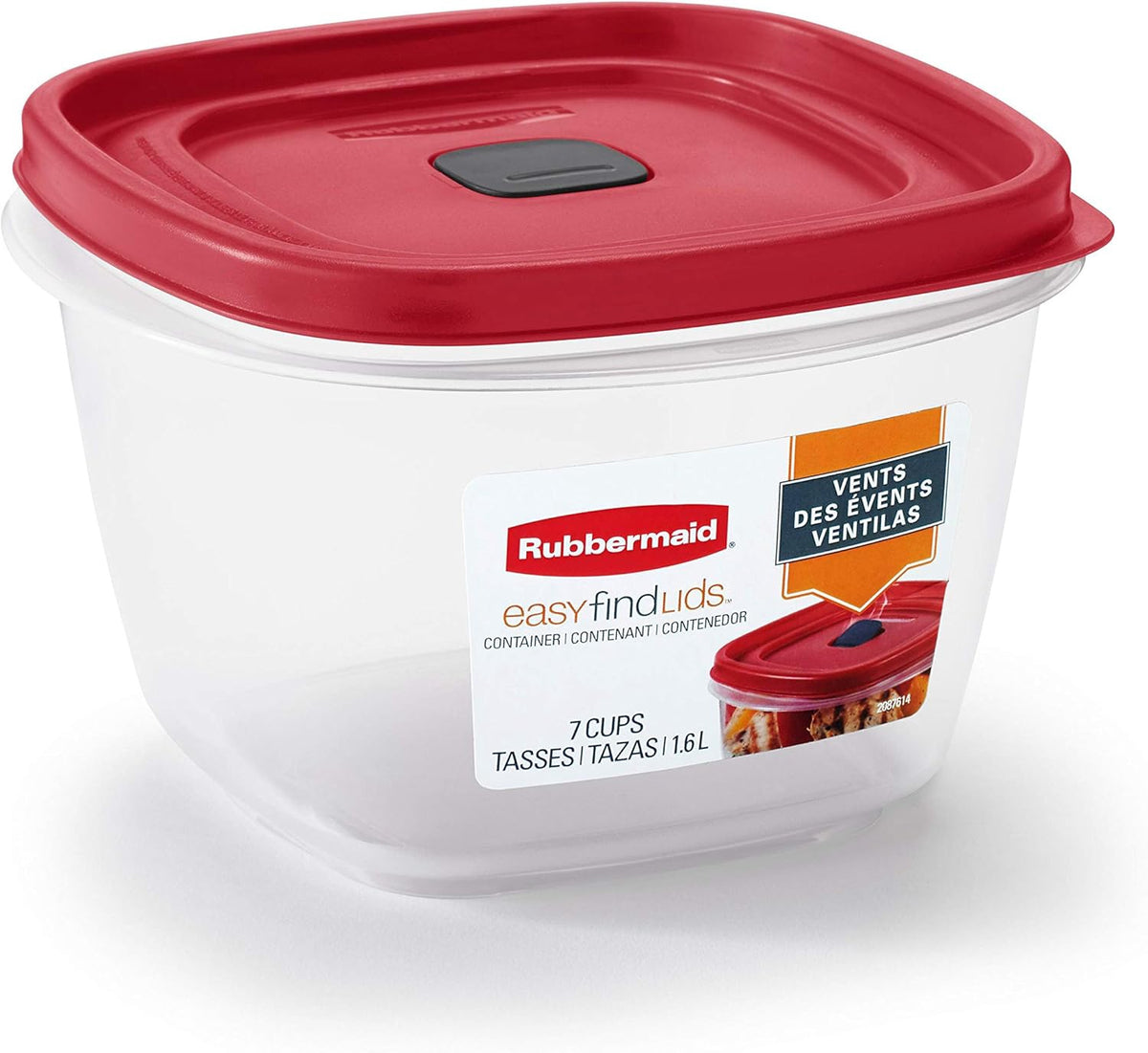RUBBERMAID Food Bowl Easy Find Lids 1PC 7.0 Cup 1.6L 2138727