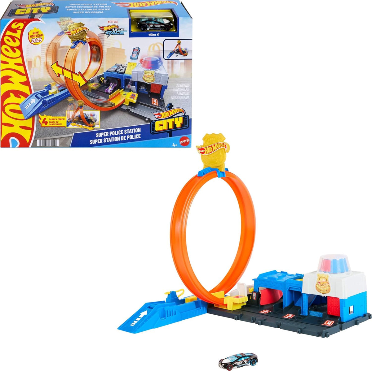 HOT WHEELS Toy Police Station Track Set