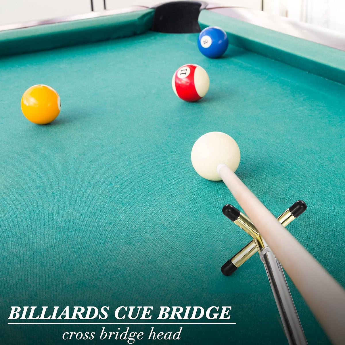 Pool Cue Stick Bridge X Cross Brass Head Retractable