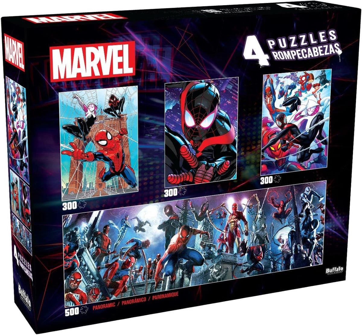 BUFFALO GAMES Puzzle Jigsaw Marvel SPIDER-VERSE 4 Pack