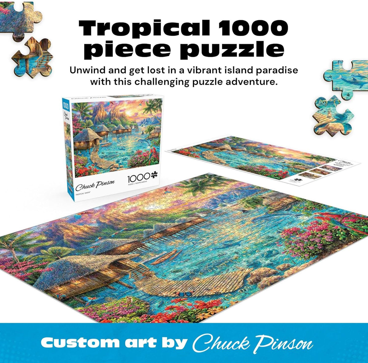BUFFALO GAMES Puzzle Jigsaw Tropical Oasis 1000PC
