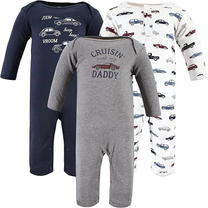HUDSON BABY Baby Bodysuit Hudson Coverall 3PC Grey Navy