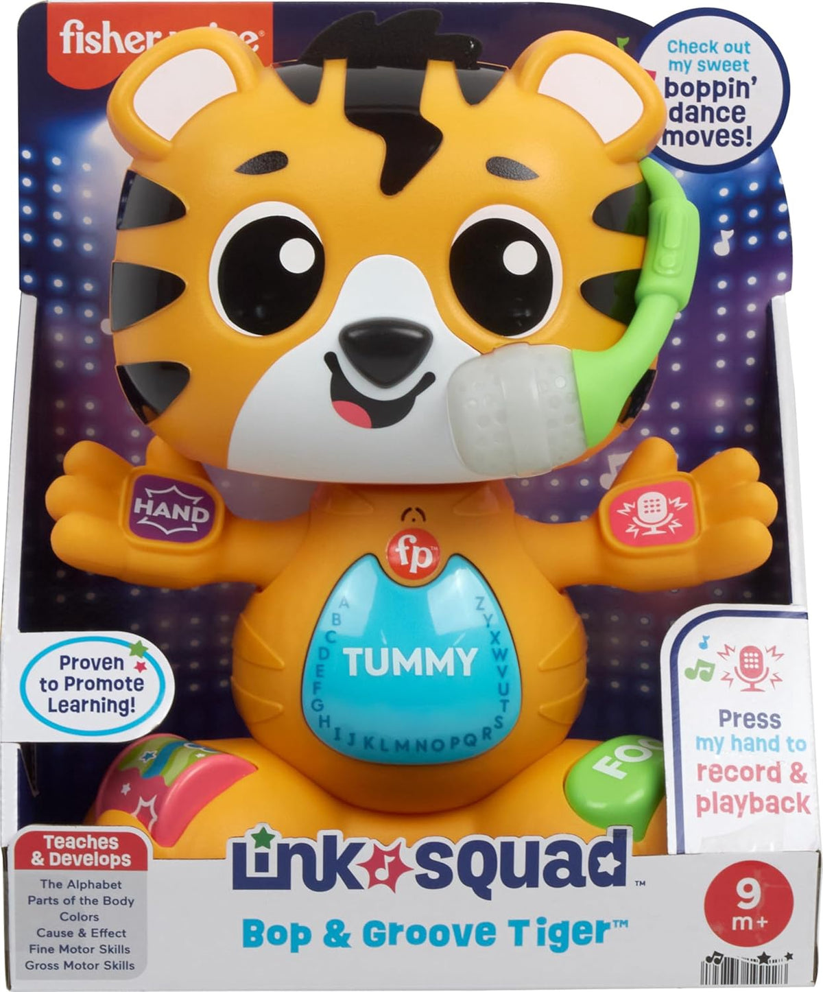 FISHER-PRICE Toy Link Squad Bop & Groove Tiger with Music & Lights