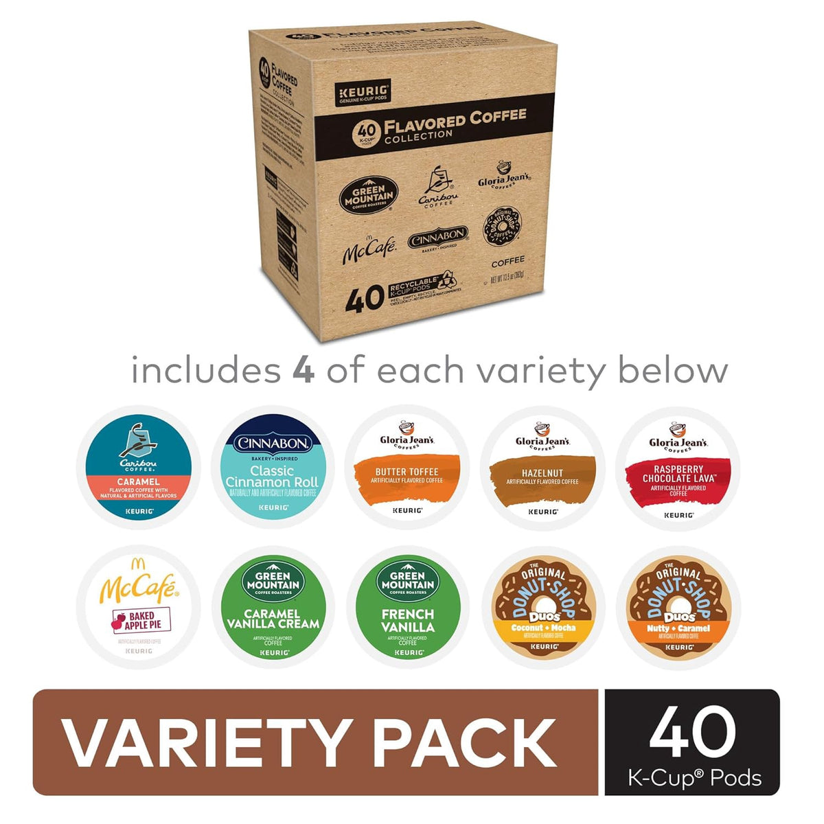 KEURIG Coffee K-CUP Pods Varity Pack 40COUNT