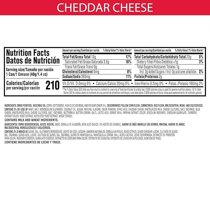 PRINGLES Potato Crisps Cheddar Cheese 1.4 OZ 40G