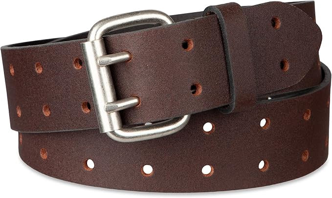 DICKIES Men Belt Leather Double Prong Brown