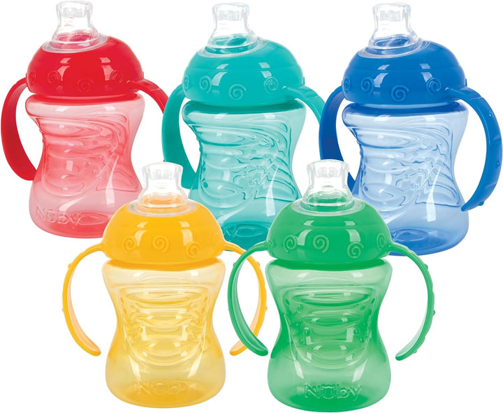 NUBY Baby Cup TWO-HANDLE NO-SPILL Spout 1PC 048526100491 / Blue / Yellow
