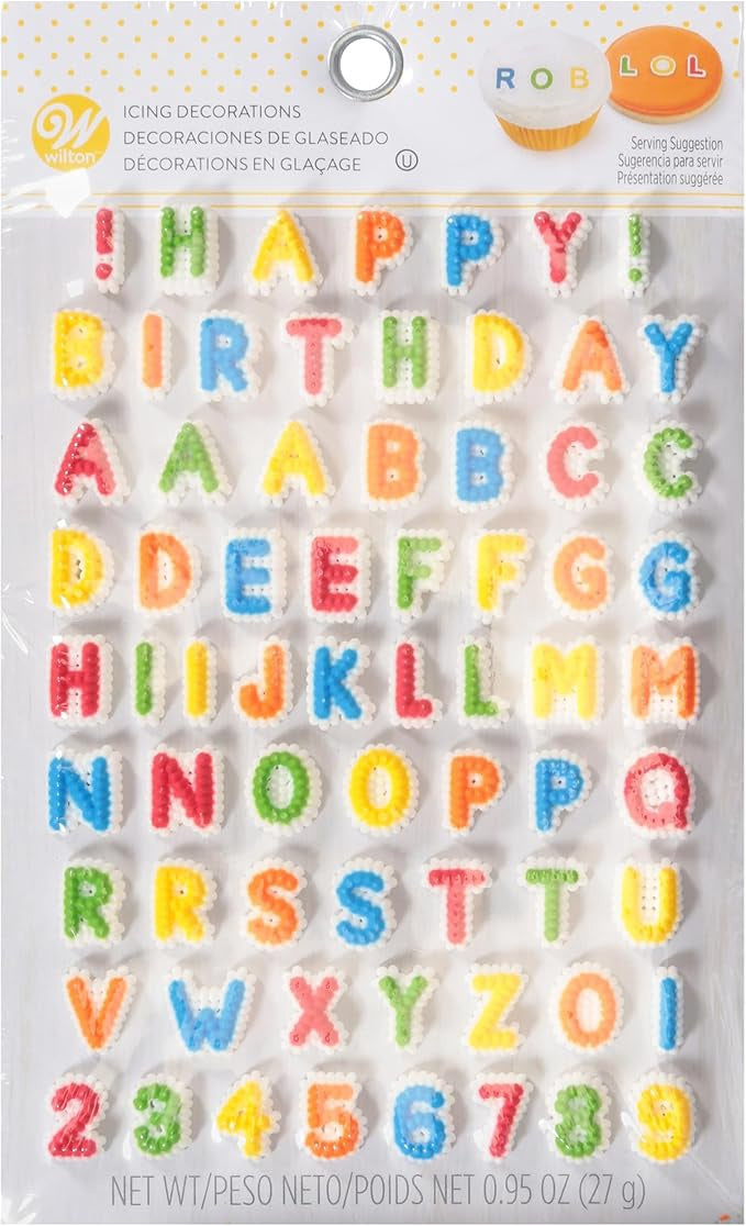 WILTON Baking Icing Decorations Letters & Numbers 0.95OZ 27G 708-0-0028