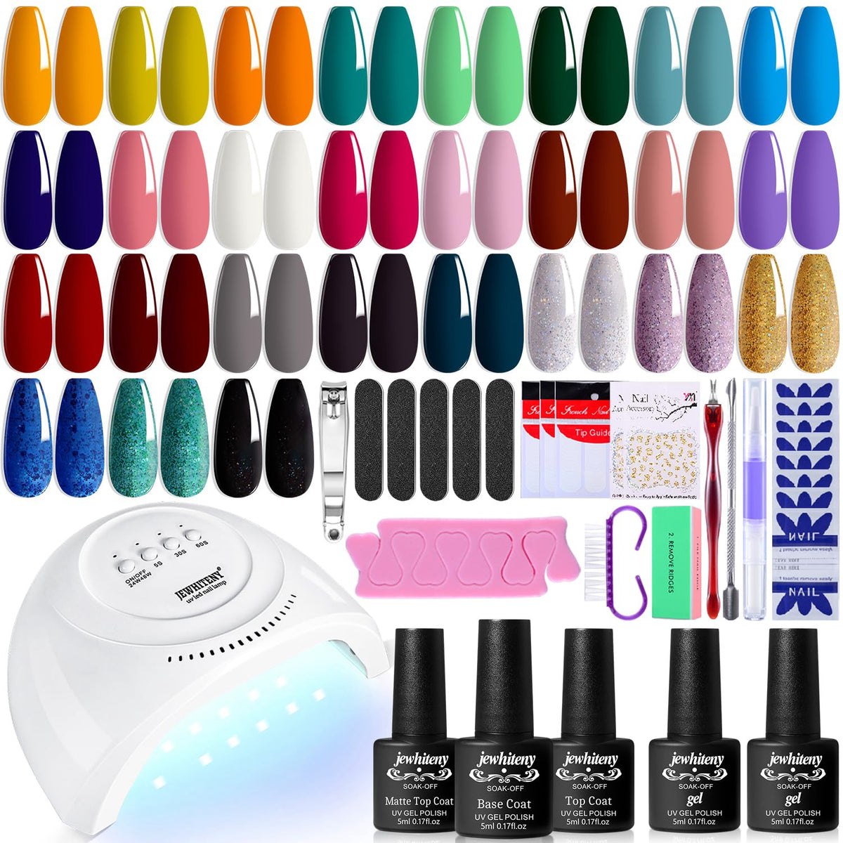 Nails Gel Polish Kit W/LAMP 27 Colors