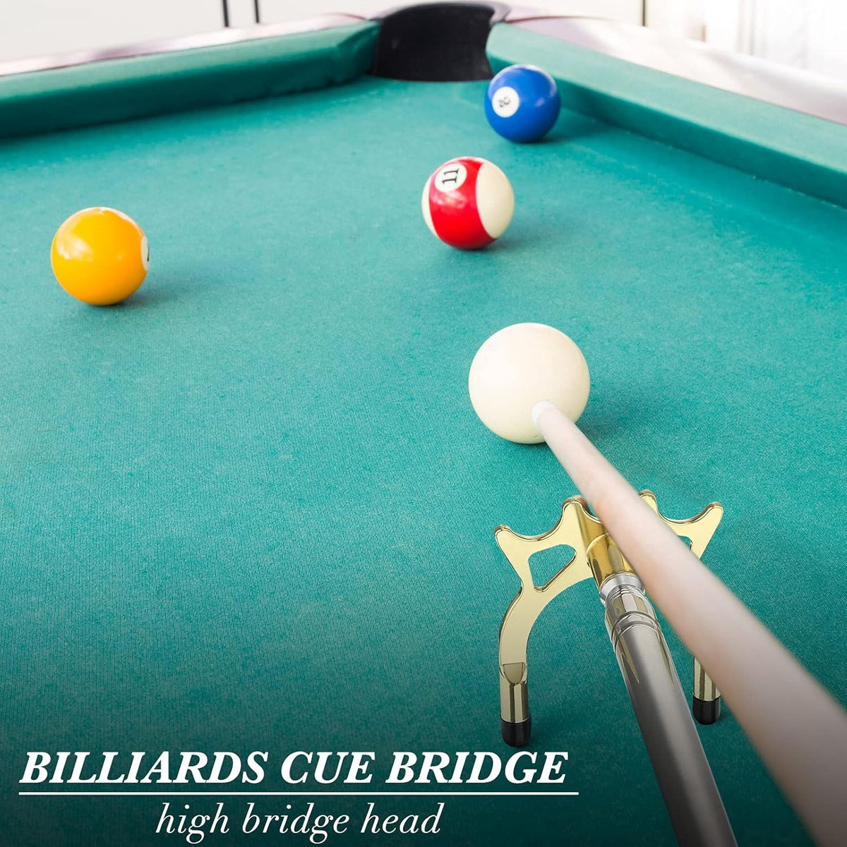 Pool Cue Stick Bridge High Brass Head Retractable