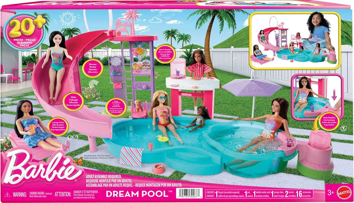 BARBIE Toy Dream Pool Playset with 6 Play Areas