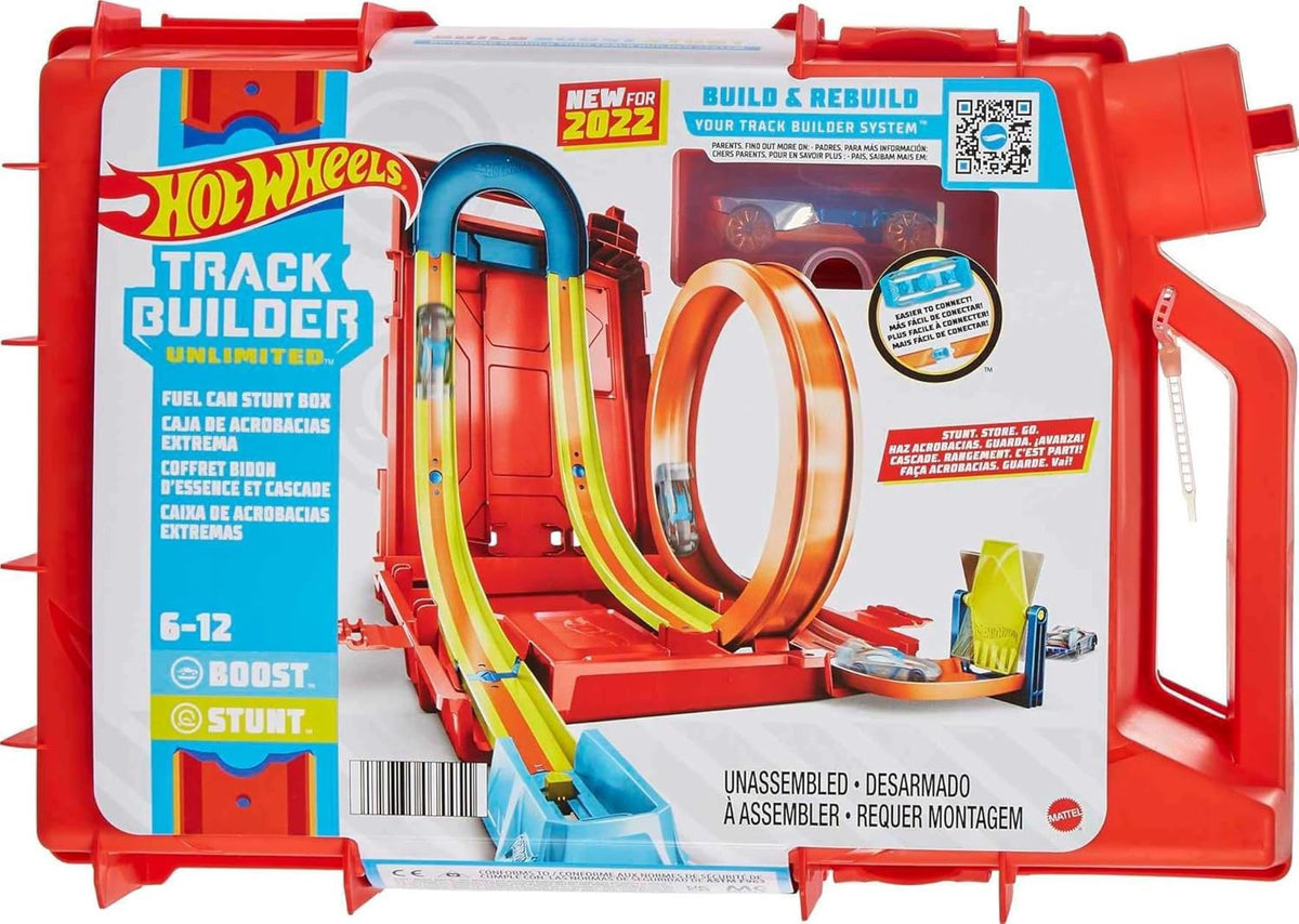 HOT WHEELS Toy Track Builder Unlimited Playset Fuel Can Stunt Box