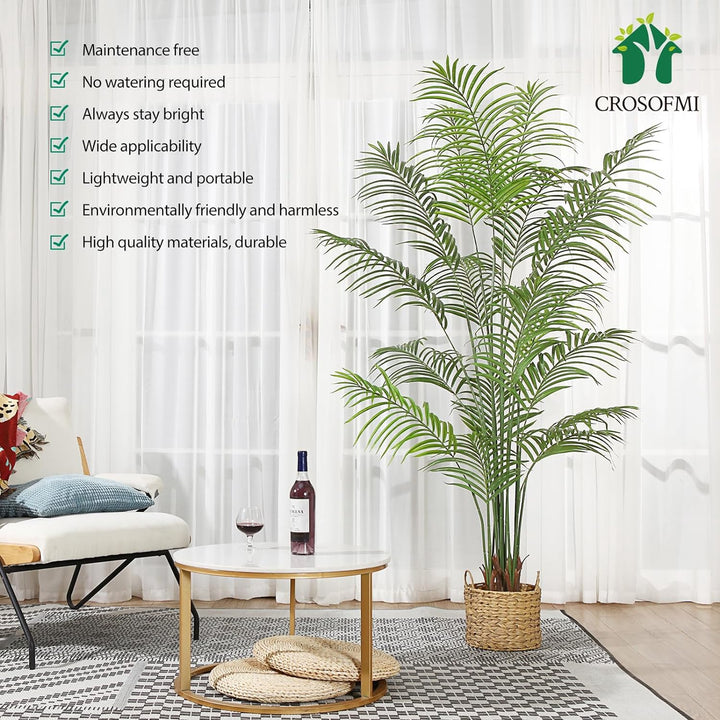 CROSOFMI Decoration Plant Artificial Areca Palm 6.5FT 1 Pack