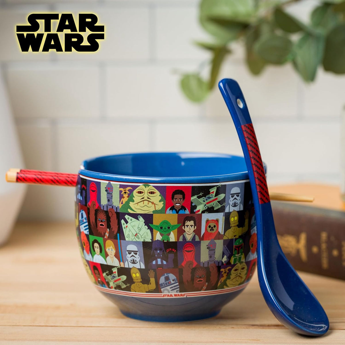 SILVER BUFFALO Ramen Bowl Star Wars Characters Ceramic