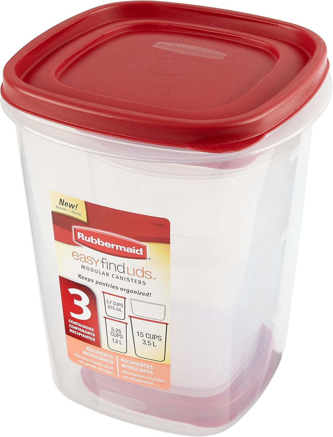 RUBBERMAID Food Bowl Easy Find Lids 3PCS 2143470